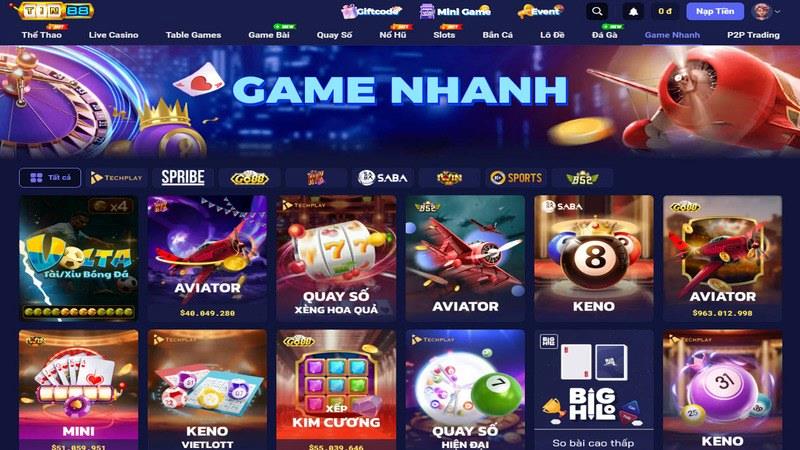 Kho game siêu khủng với đầy đủ các tính năng